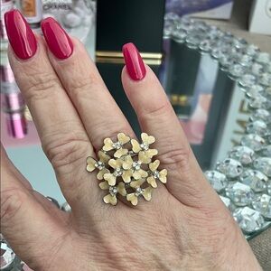 ✨Vintage Floral Cluster Bling Ring✨Size 8 Preloved